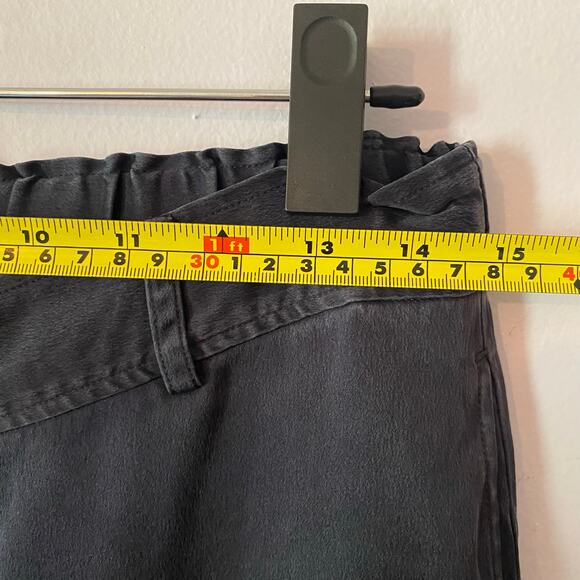 theory Navy Blue 100% Silk Trouser Pants Lightweight Minimalist Women size Small - Picture 7 of 10